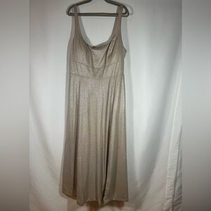 Jules & Cleo Champagne Sparkly Formal Prom Dress